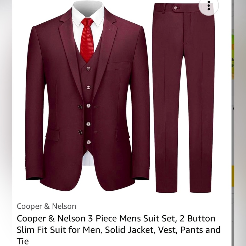 Cooper & Nelson 3 Piece Mens Suit Set